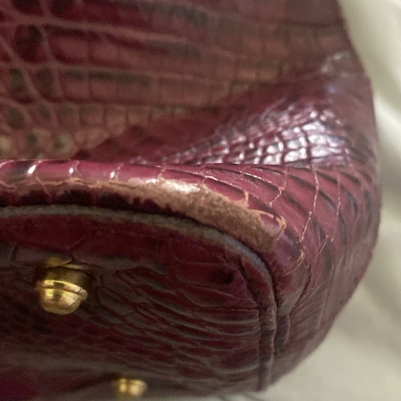 Brahmin Deep Purple Crocodile Embossed Satchel - Picture 11 of 14